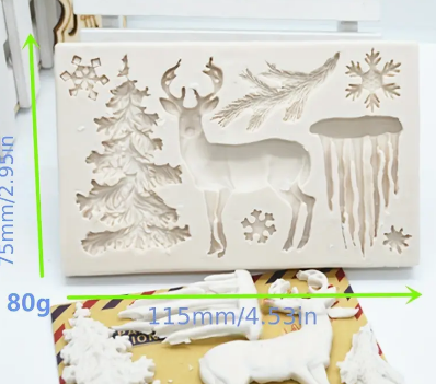 1pc Christmas Cake Mold, 3D Silicone Mold, Reindeer Christmas Tree Gift  Cookie Mold, Chocolate Mold, Suitable For DIY Cake Decoration Tools, Baking  To