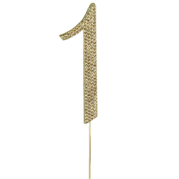 Gold Glitter Number 1 Cake Topper