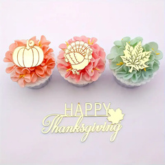 Thanksgiving 4pcs Acrylic Cake Toppers