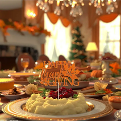 Fall Thanksgiving Day Cake Topper - 8ct - Bulk