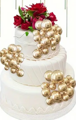 Golden Mini Balloon Cake Toppers - 31pc