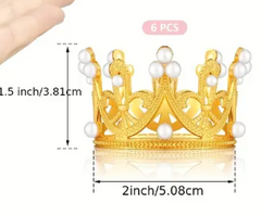 Mini Crown Cake Toppers