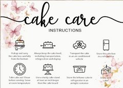 Cake Care Instructions - 15ct