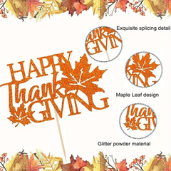 Fall Thanksgiving Day Cake Topper - 8ct - Bulk