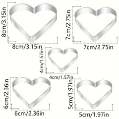 cookie Cutter - Heart 5pc set