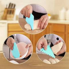 6pcs Icing Scraper, Cake Spatula Cake Smoother Set, Kitchen Tool Cake Comb for Bread Dough Cake