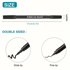 Dual Tips Edible Ink Marker Pen - 1pc