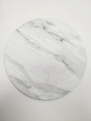 White Marble Circle Cake Board - 11 3/4"