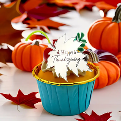 Maple Leaf Acrylic Cupcake Toppers - 3 pc