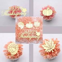 Thanksgiving 4pcs Acrylic Cake Toppers