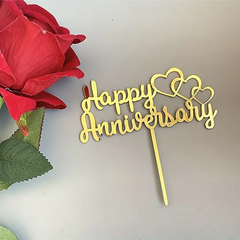 Acrylic Happy Anniversary Cake Toppers - 6ct - bulk