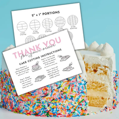 Cake Cutting Instructions  4x6 - 30ct - Bulk