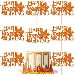 Fall Thanksgiving Day Cake Topper - 8ct - Bulk