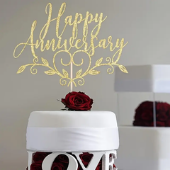 Happy Anniversary Sparkle Cake Topper