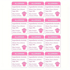 Allergen Warning Stickers Food Labels -24ct