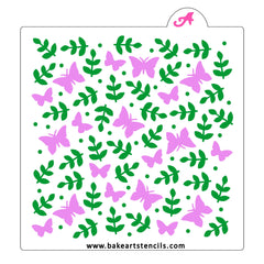 Butterfly Garden Pattern Stencil