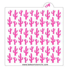 Desert Cactus Pattern Stencil