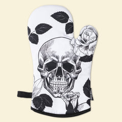 Gothic Skull Oven Mitts And Potholder Set