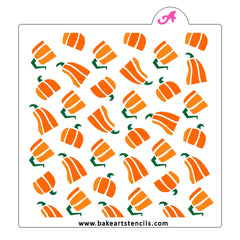 Harvest Pumpkins Pattern Cookie Stencil