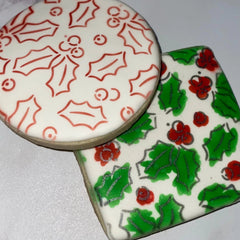 Holiday Holly Cookie Stencil Set