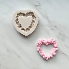 ROSE & FLORAL HEART FRAME MOLD