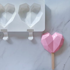 GEOMETRIC HEART POPSICLE MOLD