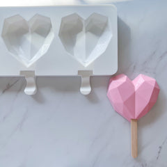 GEOMETRIC HEART POPSICLE MOLD