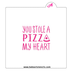 Pizza Heart Saying Cookie Stencil