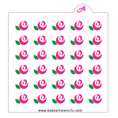 Rose Garden Pattern Cookie Stencil