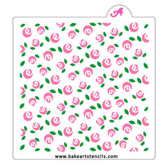 Rosy Rosebuds Cookie Stencil