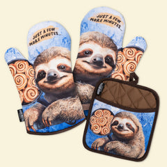 Sloth Just A Few More Minutes Oven Mitts And Potholder Set