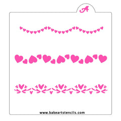 String of Hearts Garland Cookie Stencil