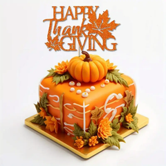 Fall Thanksgiving Day Cake Topper - 8ct - Bulk