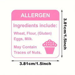 Allergen Warning Stickers Food Labels -24ct