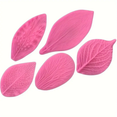 5pcs/Set Silicone Leaf Pendant Mold