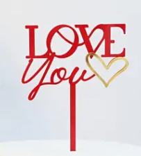 valentine Acrylic Cake Topper