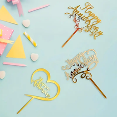 Acrylic Happy Anniversary Cake Toppers - 6ct - bulk