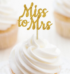 Miss to Mrs Cupcake Toppers