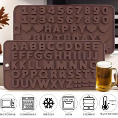 Alphabet Silicone Chocolate Mold 2pc