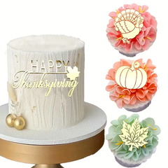 Thanksgiving 4pcs Acrylic Cake Toppers