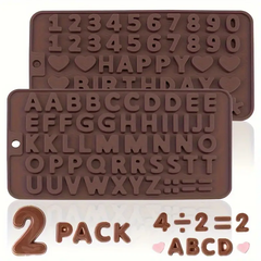 Alphabet Silicone Chocolate Mold 2pc