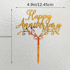 Acrylic Happy Anniversary Cake Toppers - 6ct - bulk