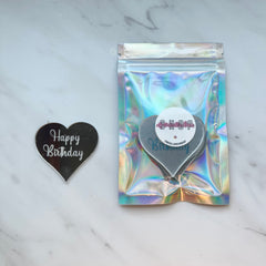 HAPPY BIRTHDAY ACRYLIC HEART TOPPER