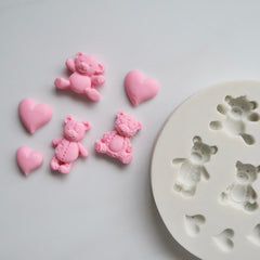 HEART AND TEDDY BEAR MOLD