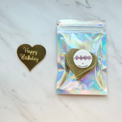 HAPPY BIRTHDAY ACRYLIC HEART TOPPER