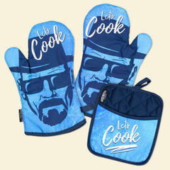 Let's Cook Oven Mitts And Potholder Set