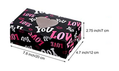 Valentine's Day Bakery Boxes with Heart Window Lrg - 36ct - Bulk